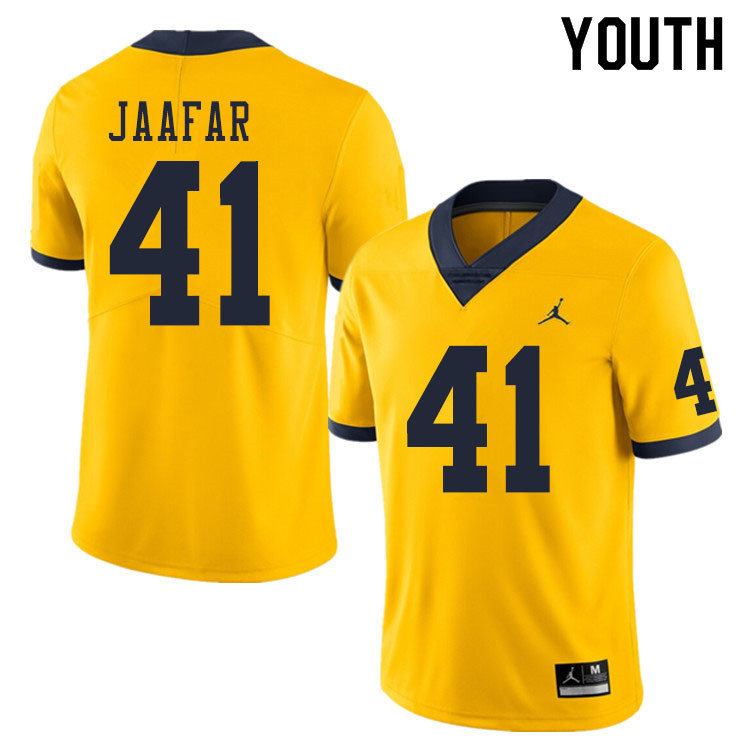 Youth #41 Abe Jaafar Michigan Wolverines College Football Jerseys Sale-Yellow